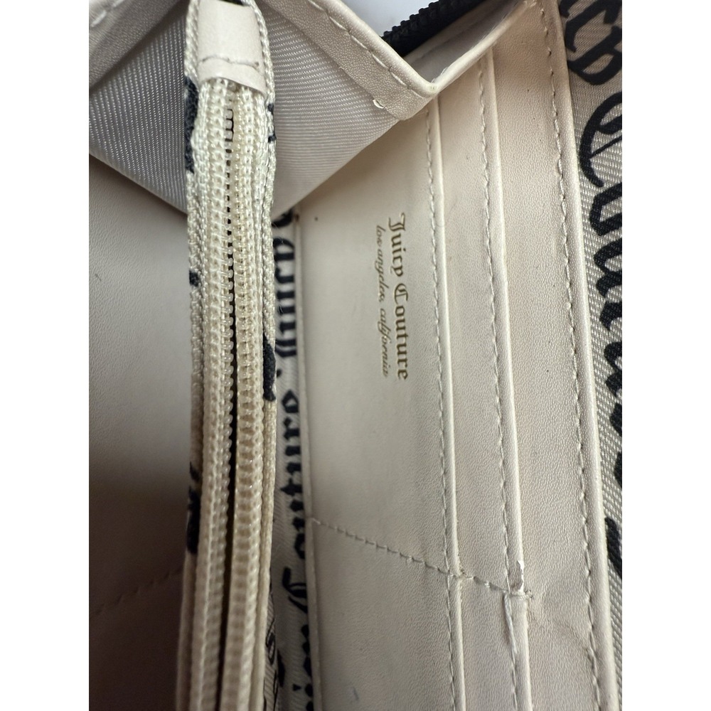 Juicy Couture PETAL STAT Black & Grey Word on the Street Zip Up Wallet - Picture 10 of 13